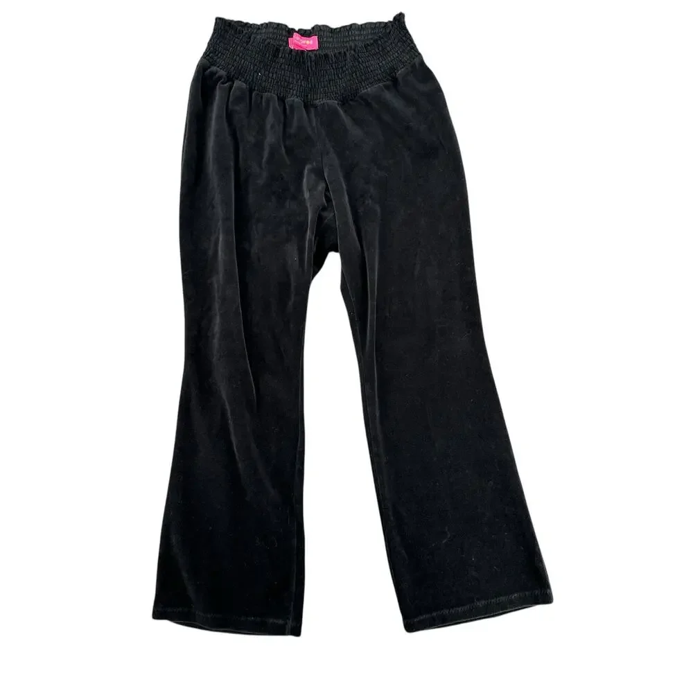 Maternity Black Velvet Maternity Pants Vintage 2000's Liz Lange Large - Picture 3 of 6